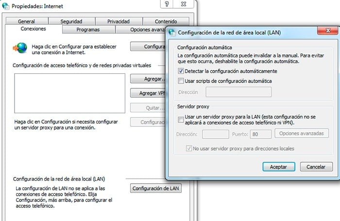 propiedades internet windows