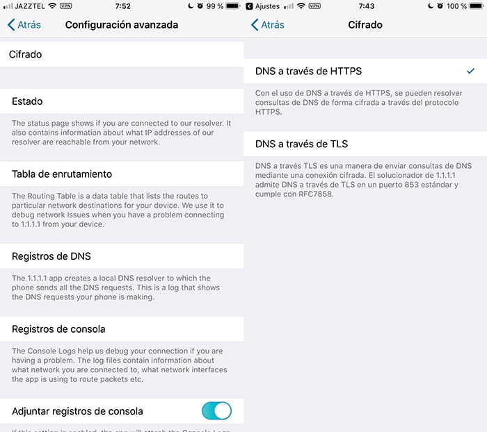 opciones app cloudflare